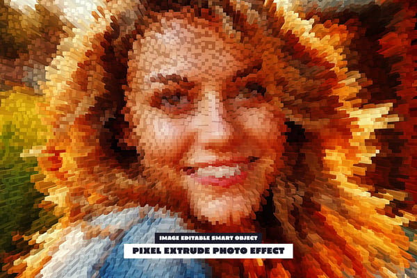 Pixel Extrude Photo Effect