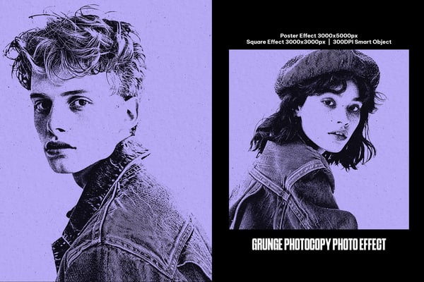 Grunge Photocopy Square And Poster Photo Effect