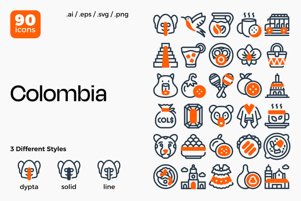 Colombia Icon Set