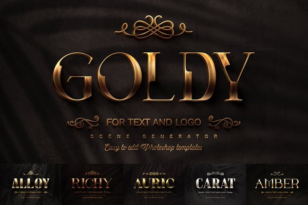 Gold Sign on Wall Scene Generator