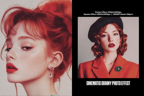 Cinematic Grainy Square And Poster Photo Effect