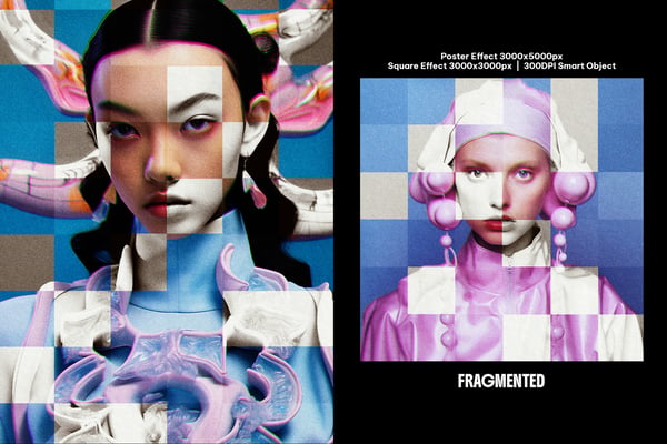 Fragmented Square And Poster Photo Effect