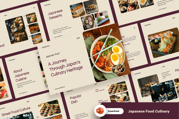 Free Japanese Food Culinary - PowerPoint 