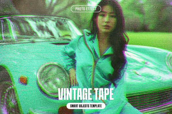 Vintage Tape Photo Effect