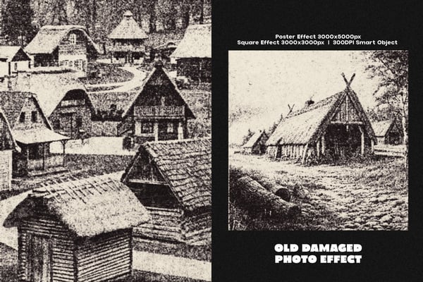 Old Damaged Square And Poster Photo Effect