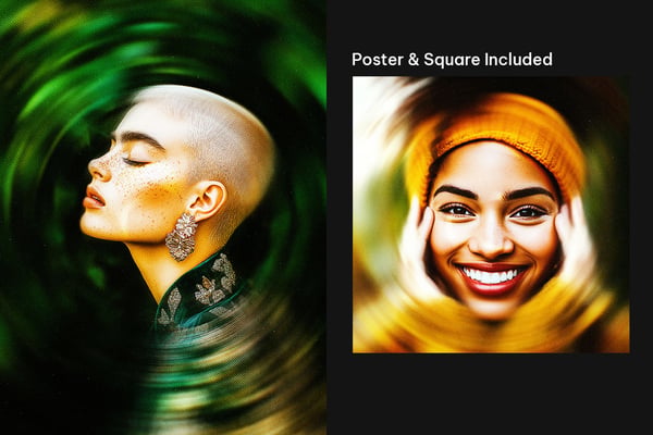 Radial Spinning Square And Poster Photo Effect
