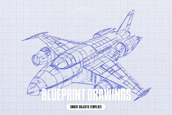 Blueprint Drawings Photo Effect