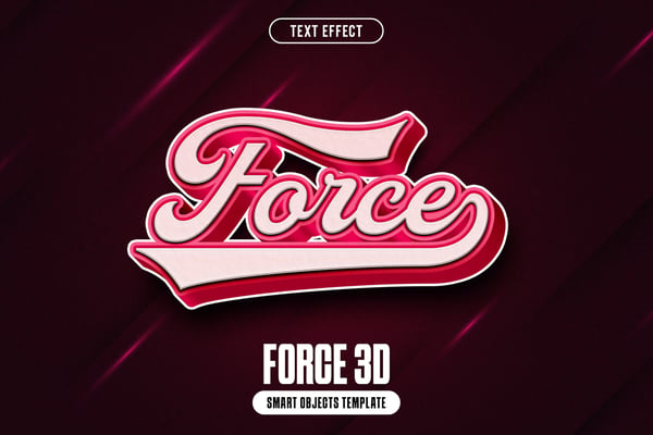 Force 3D Text Effect