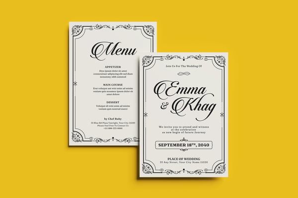 Simplify Elegant Wedding Invitation Template