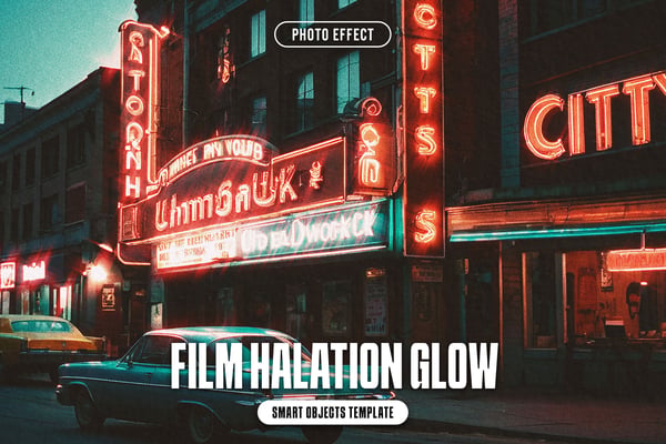 Film Halation Glow Photo Effect