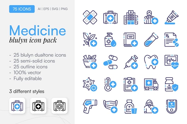 75 Medicine Icon Pack