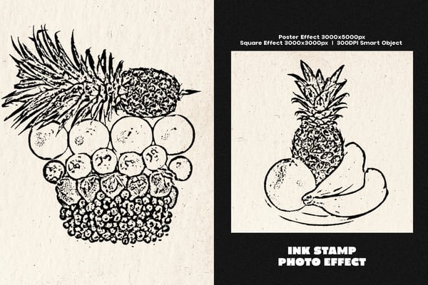 Ink Stamp Square And Poster Photo Effect