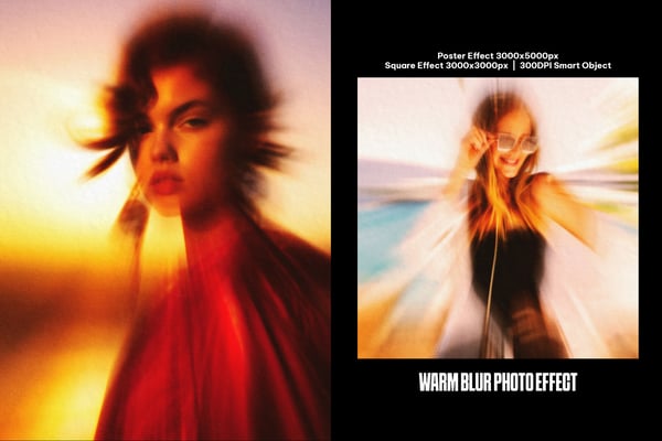 Warm Blur Square And Poster Photo Effect