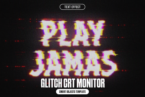 Glitch CRT Monitor Text Effect
