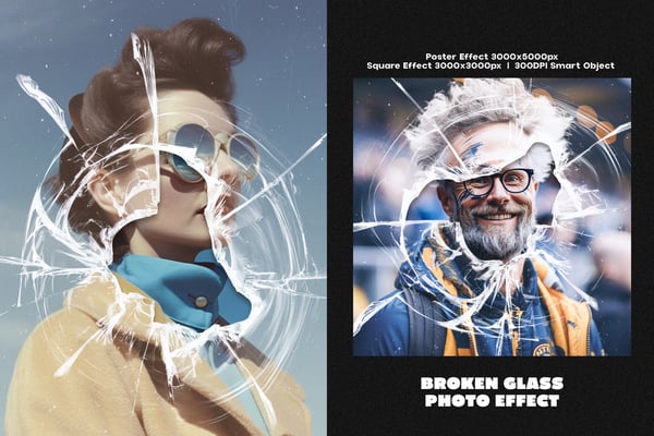 Broken Glass Square And Poster Photo Effect