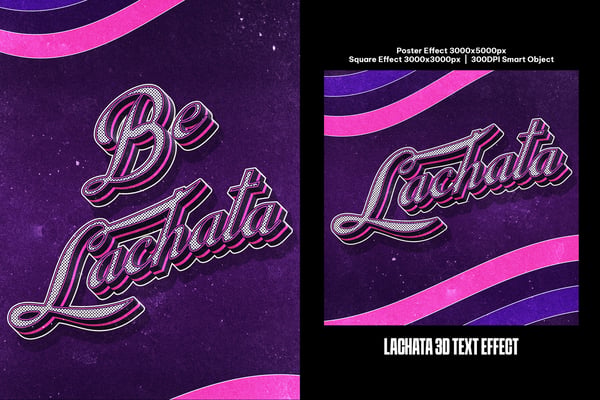 Lachata 3D Square And Poster Text Effect