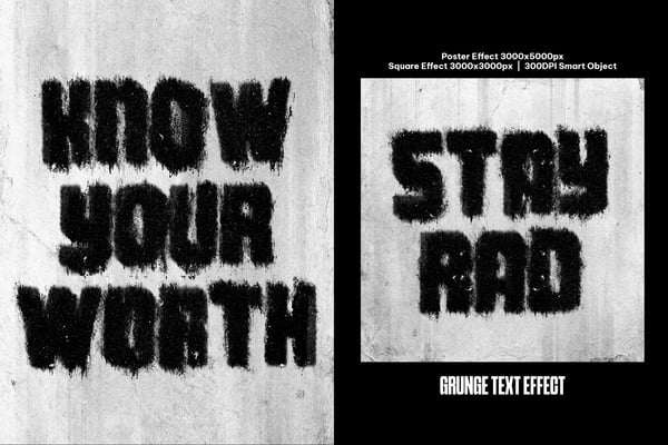 Grunge Square And Poster Text Effect