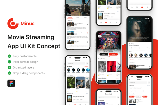 Minus - Movie Streaming App UI Kit