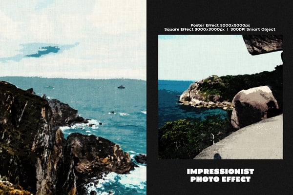 Impressionist Square And Poster Photo Effect