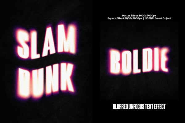 Blurred Unfocus Square And Poster Text Effect