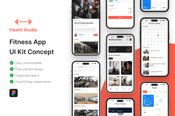 FlexFit Studio - Fitness App UI Kit