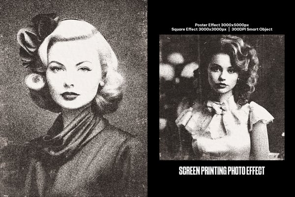Screen Printing Square And Poster Photo Effect