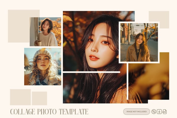 Free Collage Photo Template PSD 2