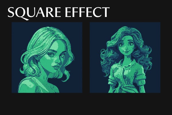 Pixel LCD Square And Poster Photo Effect