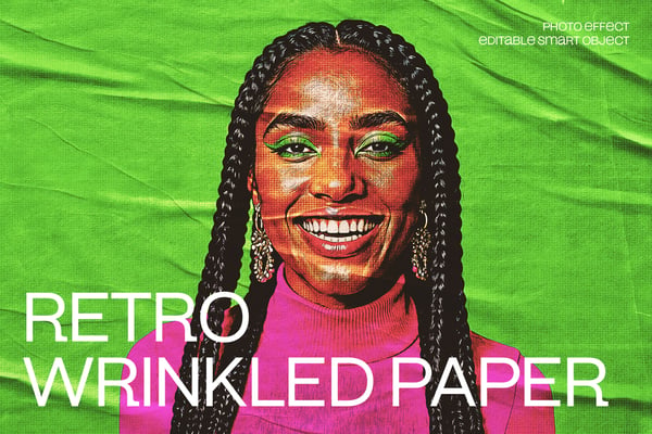 Retro Wrinkled Paper Photo Effect