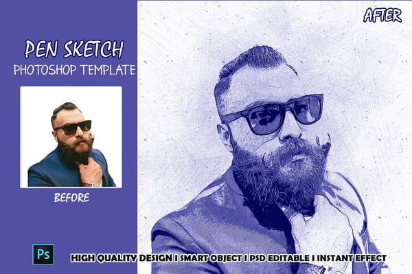 Pen Sketch Photoshop Template