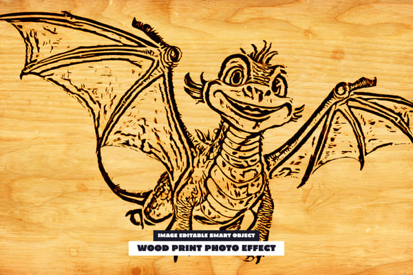 Wood Print Photo Effect