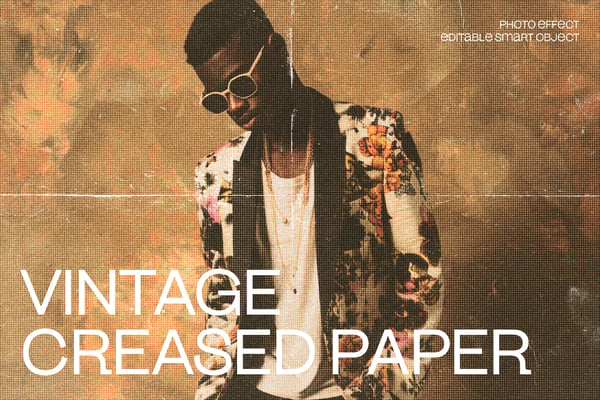 Vintage Creased Paper Photo Effect