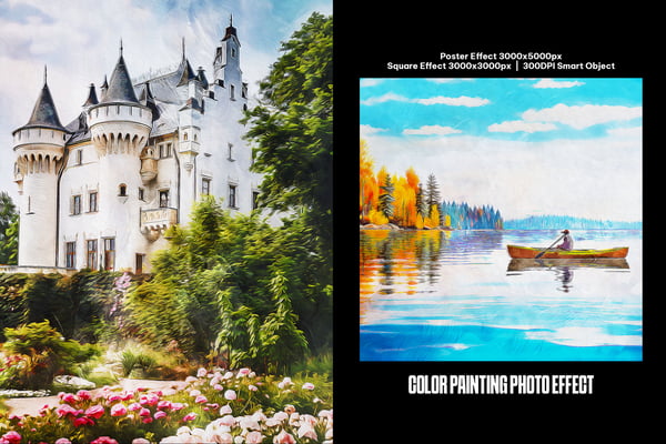 Color Painting Square And Poster Photo Effect