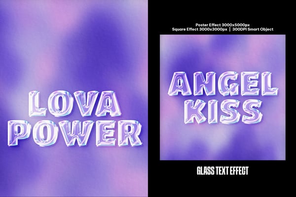 Glass Paper Square And Poster Text Effect