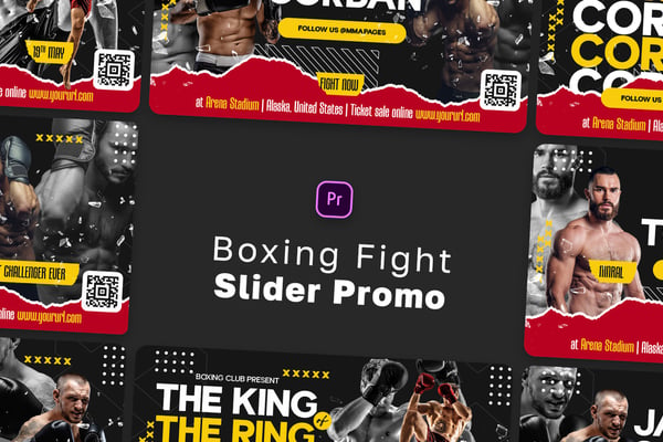 Boxing Fight Slider Promo MOGRT