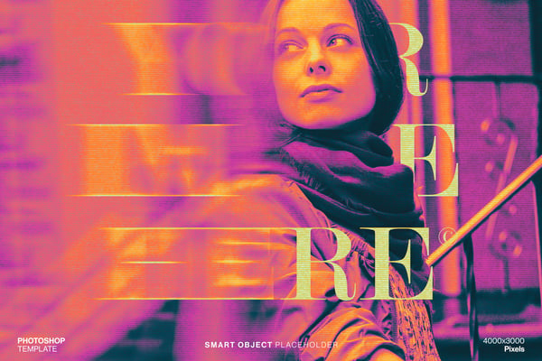 Scan Line Photo Copy Effect PSD