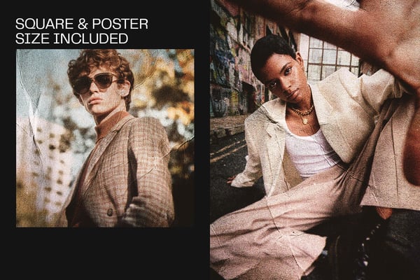 Folded Retro Square And Poster Photo Effect