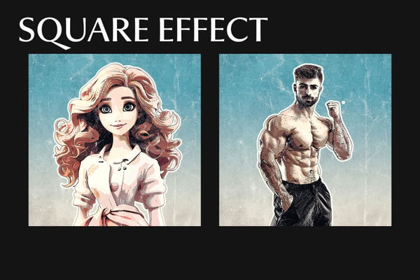 Retro Graphic Square And Poster Photo Effect