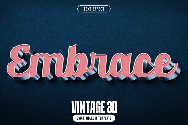 Vintage 3D Text Effect
