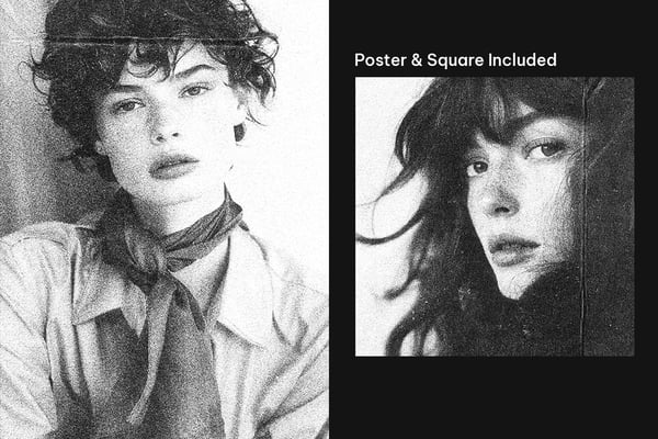 Grainy Grunge Square And Poster Photo Effect