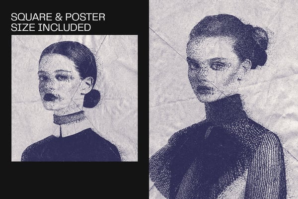 Ink Distortion Square And Poster Photo Effect