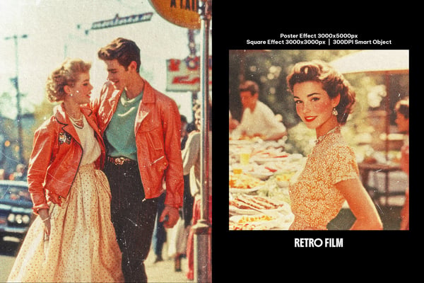 Retro Film Square And Poster Photo Effect