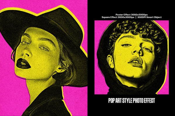 Pop Art Style Square And Poster Photo Effect