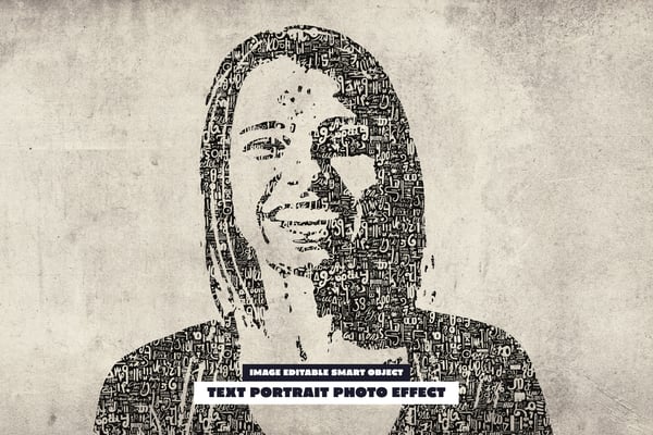 Text Portrait Photo Effect