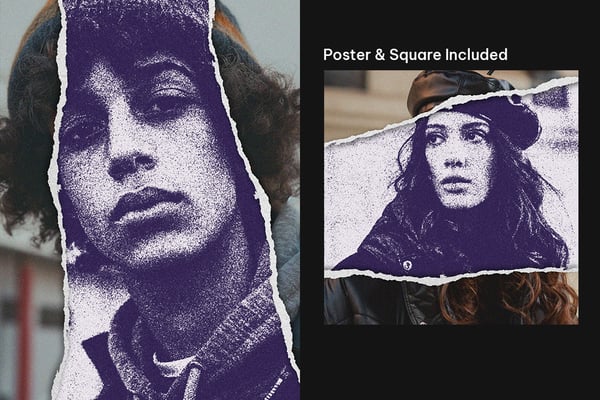 Grainy Duotone Square And Poster Photo Effect