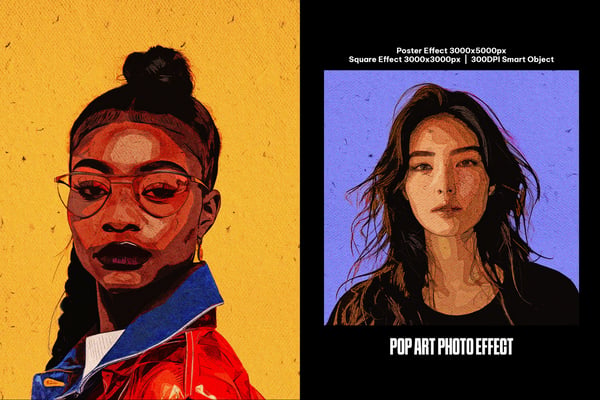 Pop Art Square And Poster Photo Effect