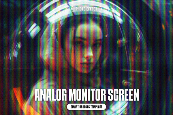 Analog Monitor Screen Photo Effect