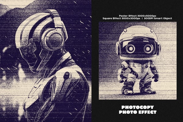 Photocopy Square And Poster Photo Effect