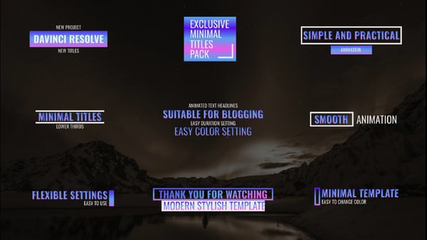 Gradient Elegant Titles for DaVinci Resolve.