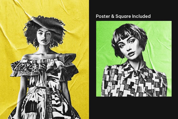 Glued Square And Poster Photo Effect